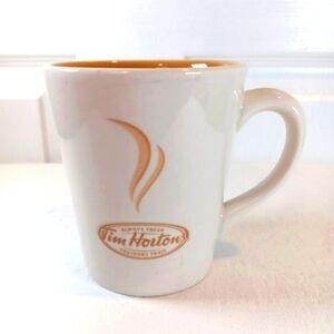 Tim Hortons Mug Cup 12 Oz Limited Edition # 006 Hot Steam White Tan Collectible